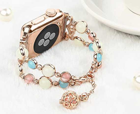 „Apple Watch“ šviečianti perlų apyrankių juosta