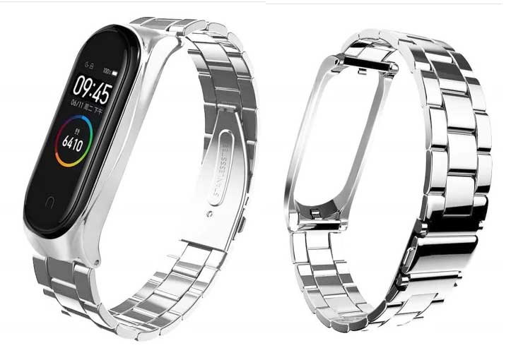Geriausias „Mi Band 4“ plieninis diržas - „Cool Metal Trendy Strap“