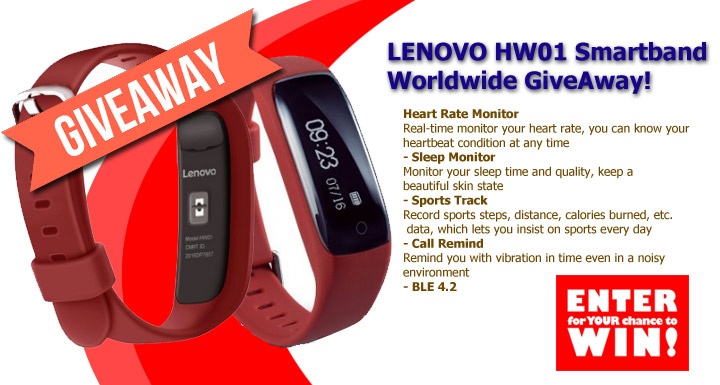 „Lenovo HW01 Smartband“ dovanojimas visame pasaulyje!