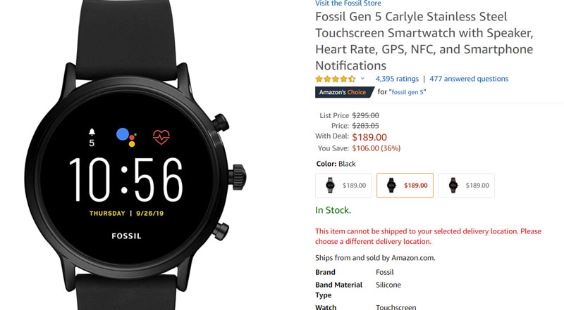 „Fossil-Gen-5-Carlyle-HR“ iš nerūdijančio plieno