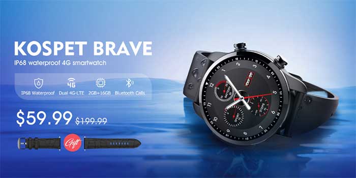 „KOSPET BRAVE Smartwatch“ pavasario išpardavimas „Banggood.com“