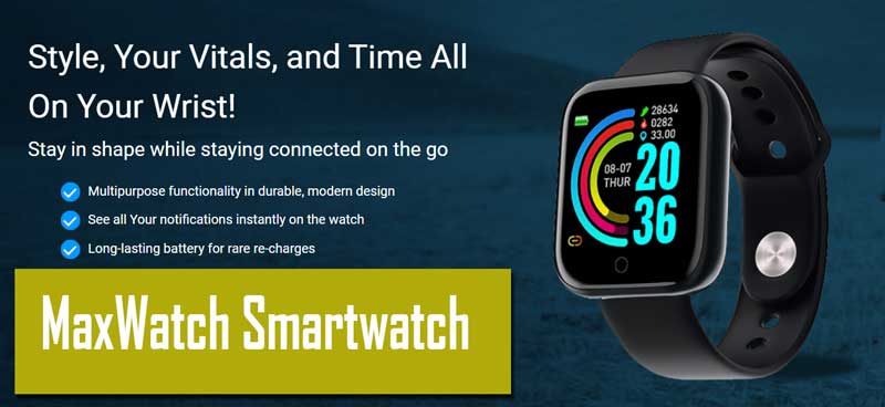 „maxwatch smartwatch“ funkcijos