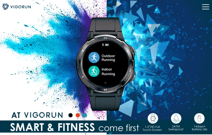 „VigoRun“ išmaniojo laikrodžio modelis ID216 - nešiojamas „Fitness Focus“