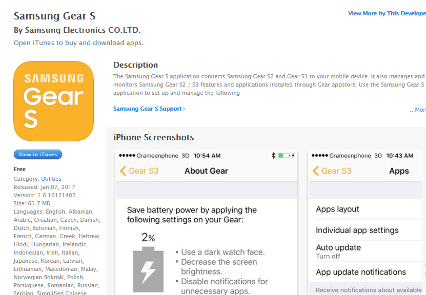 „Samsung-gear-s-app-for iphone“