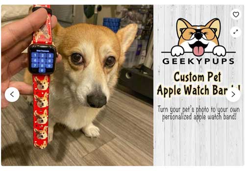 Pasirinktinis „Pet Art Portrait Apple Watch“ dirželis