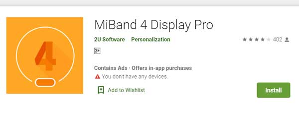 2U programinės įrangos „MiBand4 Display Pro“