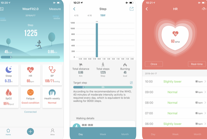 „WearFit 2.0“ programa, skirta „iOS“