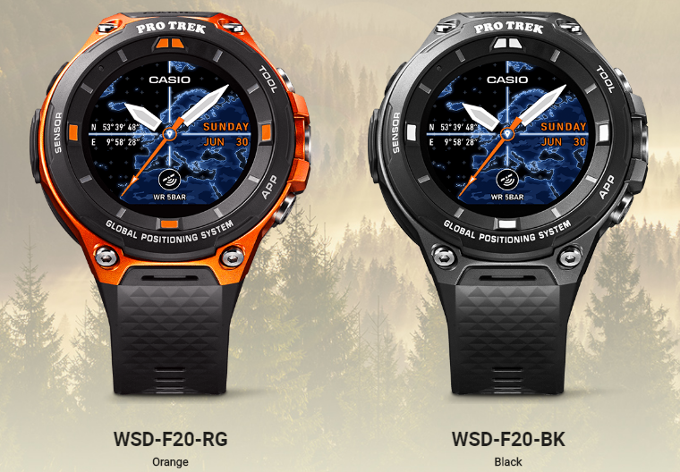 „casio-wsd-f20“ išmanusis laikrodis prideda GPS funkcionalumą