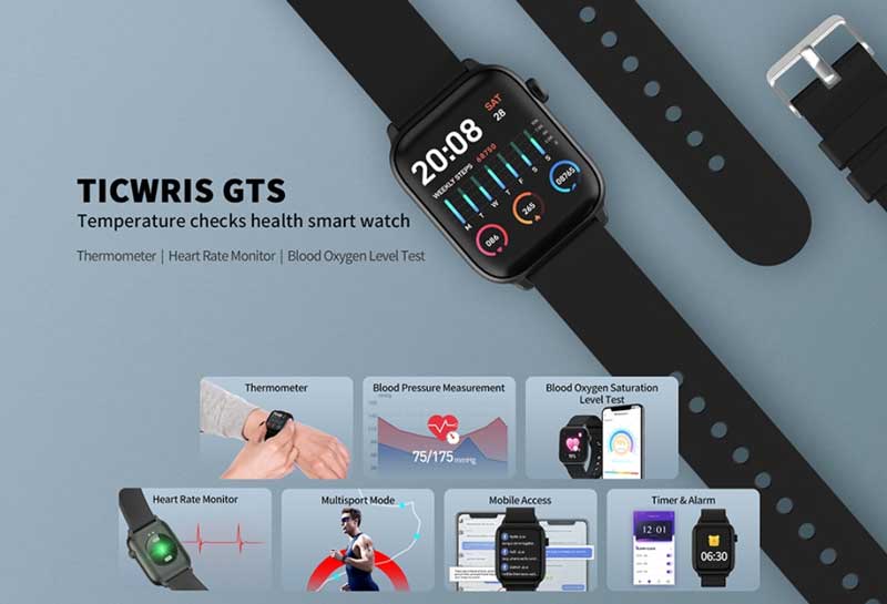 tikwris gts smartwatch termometras
