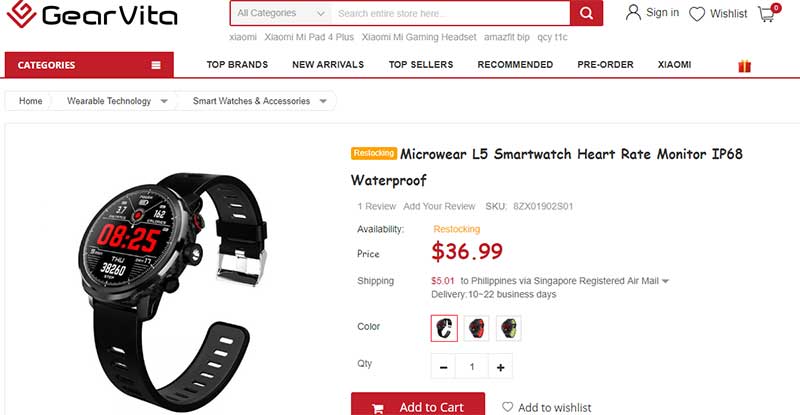„Microwear L5 Smartwatch“ - kupono kodas