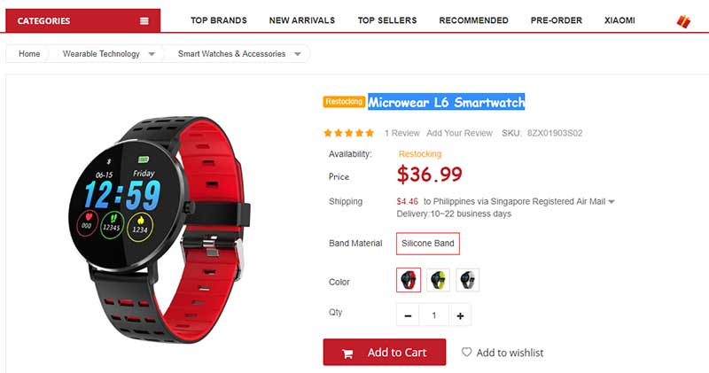 „Microwear L6 Smartwatch“ - kupono kodas