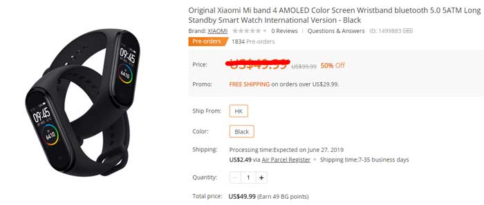 „Xiaomi Mi Band 4“ kupono kodas